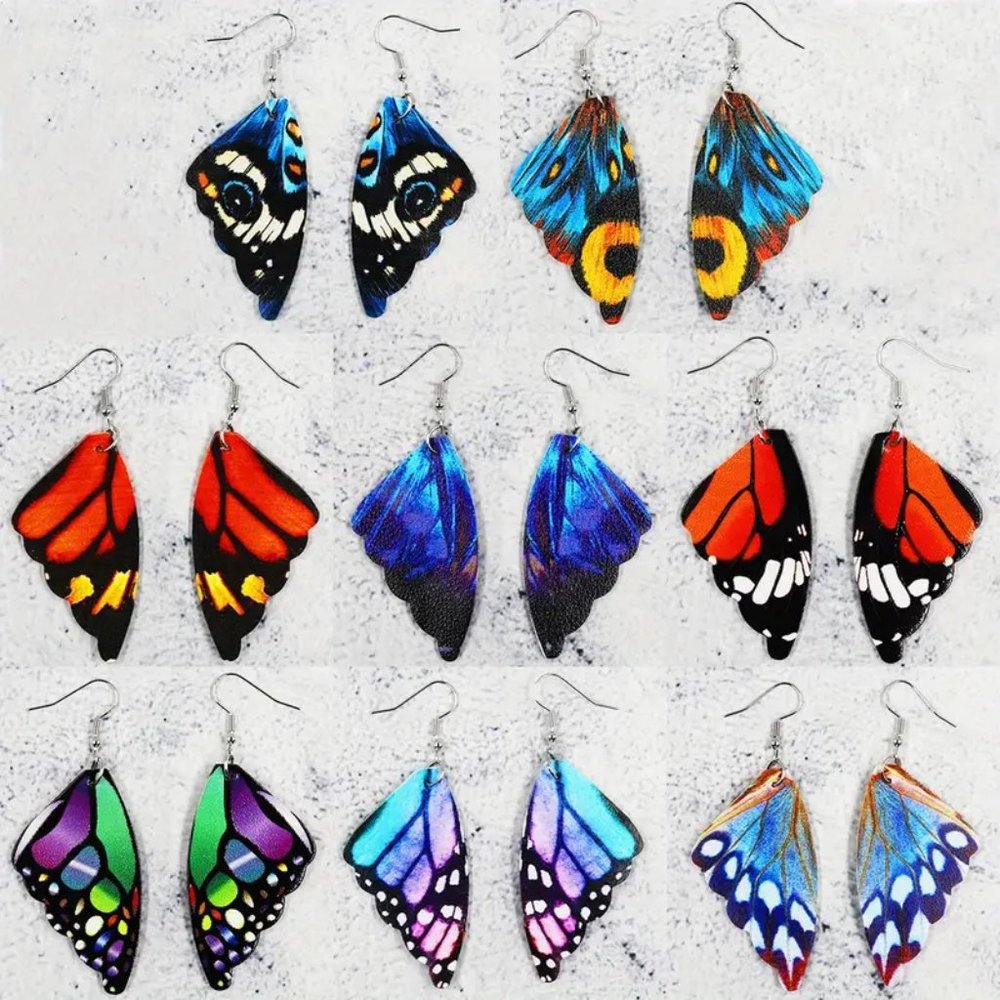 New Butterfly Wing Earrings Yellow Blue 🦋 - Picture 7 of 7